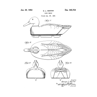 Duck Decoy Patent - Hunter Outdoorsman Art - White T-Shirt