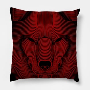 WOLF LINE RED Pillow