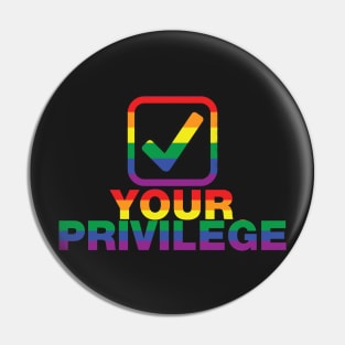 Check your privilege tick box rainbow gay pride design Pin