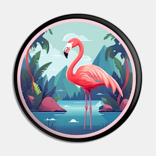 Flamingo Flock Sunset, Love Flamingos Pin