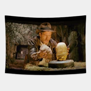 Indy stealing golden Idol Tapestry