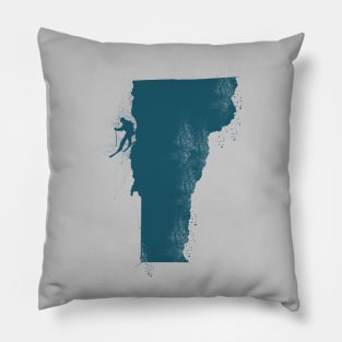 Ski Vermont State Skier in Teal Pillow