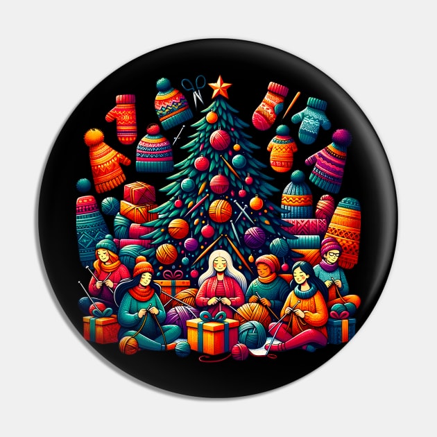 Knit Christmas Pin by Moniato