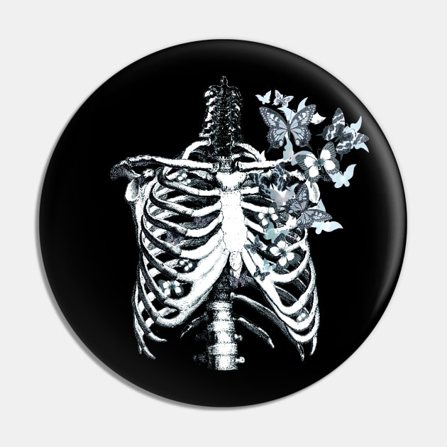 Rib Cage Floral 1 Pin by Collagedream