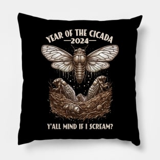 Brood Cicada Lover Year Of The Cicada 2024 Entomology Cicada Pillow