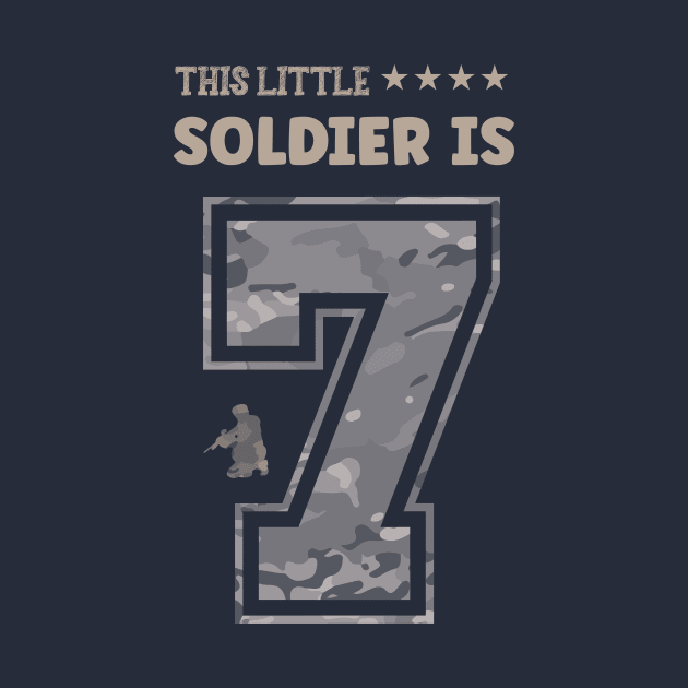 Kids 7 Year Old Soldier Birthday Gift Military T Shirt T-Shirt by Klouder360