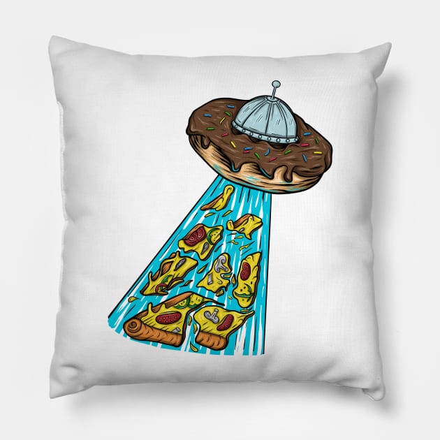 Ufo Donuts invasion Pillow by Arjanaproject