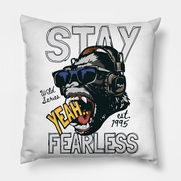 Stay Fearless Pillow by Mako Design 