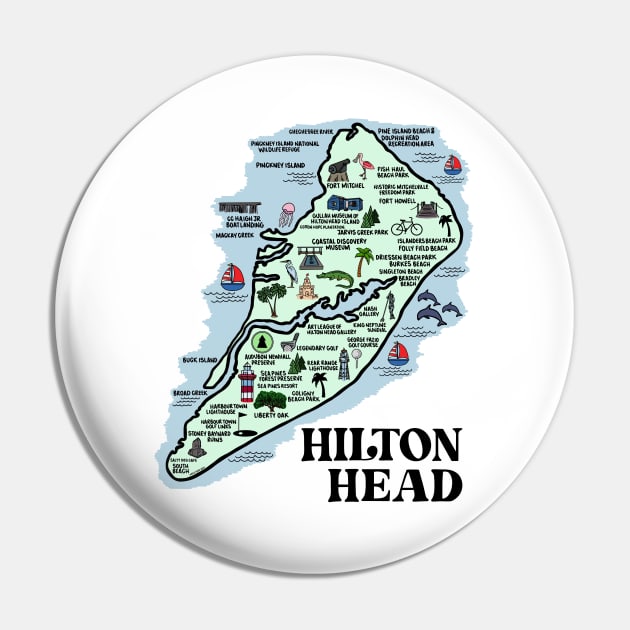 Hilton Head Map Pin by fiberandgloss