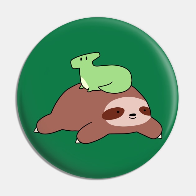 Sloth and Hadrosaurus Pin by saradaboru