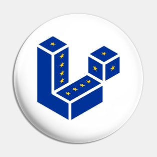 Laravel logo with European Union flag Pin