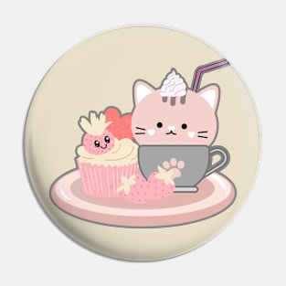 Strawberry Cat Pin