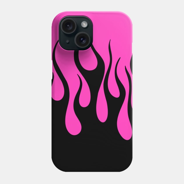 Neon Pink Flames Phone Case by Trippycollage