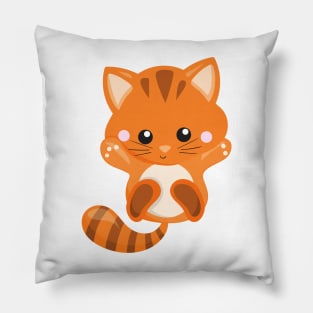 Cute Cat, Orange Cat, Little Cat, Kitty, Kitten Pillow