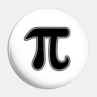 Black and white pi sign Pin