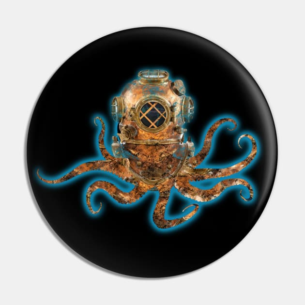 Cthulhu Vintage Diving Helmet Pin by Scar