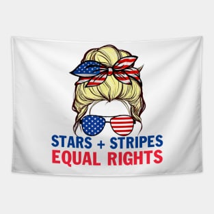 Stars Stripes And Equal Rights 4th Of July Women's Rights Tapestry