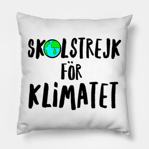 Skolstrejk For Klimatet Pillow by deadright