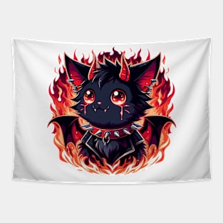 Adorable Demon Kitty Tapestry