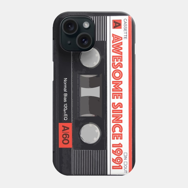 Classic Cassette Tape Mixtape - Awesome Since 1991 Birthday Gift Phone Case by DankFutura