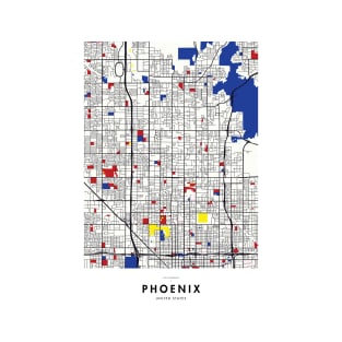 Phoenix (United States) Map x Piet Mondrian T-Shirt