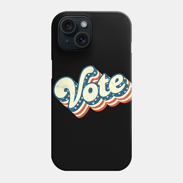 Retro Vintage Vote US Flag Phone Case by Jennifer