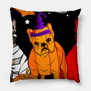 Funny French Bulldog Halloween Costume Gift Pillow