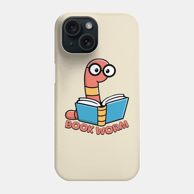 Book Worm! Cute Worm Cartoon Phone Case by Cute And Punny