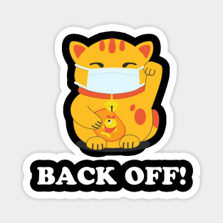 Japanese Luck Cat Back Off Magnet