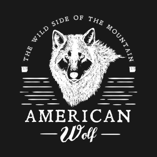 Retro Animal American Wolf White T-Shirt