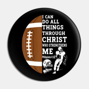 Motivational Bible Verse Christian Gifts Football Pin