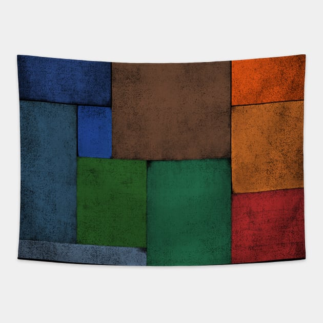 Sunset Bauhaus Tapestry by bulografik