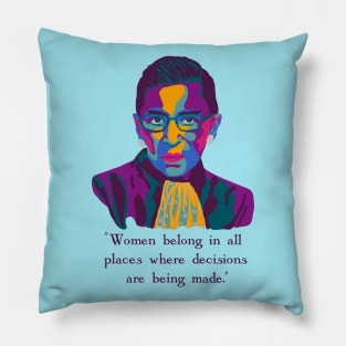 RBG Portrait and Quote Pillow