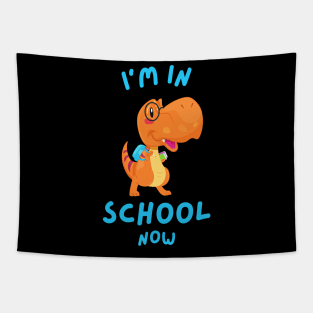 Schoolchildren Cute Dinosaur T-Rex School Start Tapestry