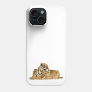 Cute Tiger Cub And Lion Cub Phone Case