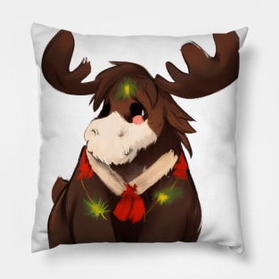 Cute Moose Drawing Pillow