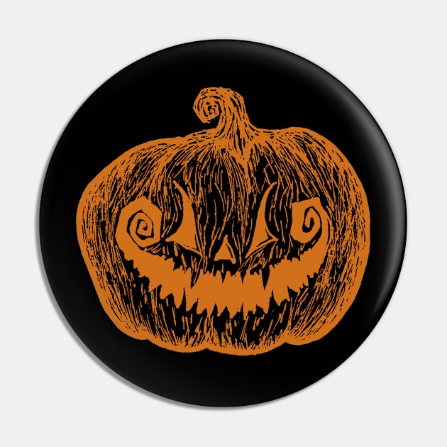 Gothic Jack-o-Lantern (Orange) Pin by NightmareCraftStudio