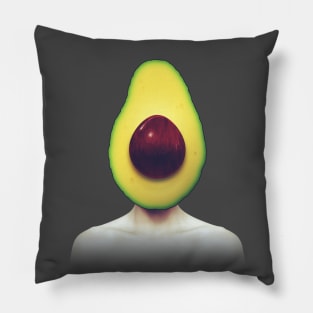 Avocado head portrait Pillow