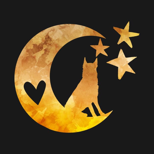 Belgian Malinois, Belgian Shepherd Moon And Stars by BittenByErmines