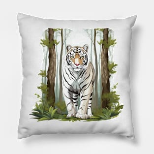 White Tiger From India Pillow