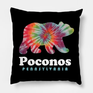 Poconos Pennsylvania Bear Tie Dye Pillow