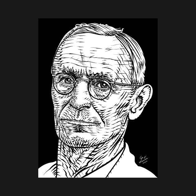 HERMANN HESSE ink portrait by lautir