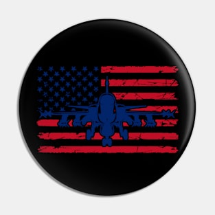 US Flag Airplane Patriotic American Pilot Pin