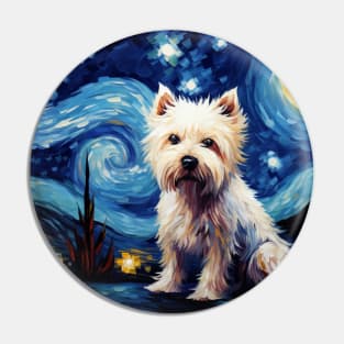 The Starry Night Terrier Pin