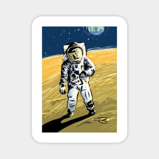 Moon landing illustration Magnet