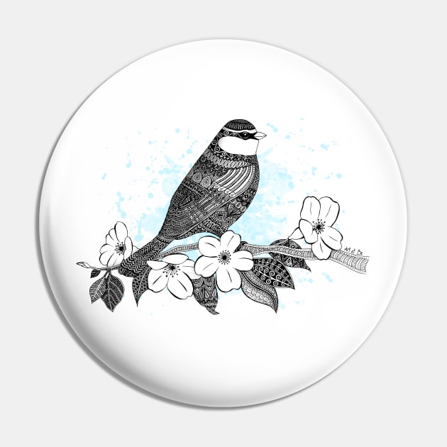 Bird on cherry blossom Pin by Art_et_Be