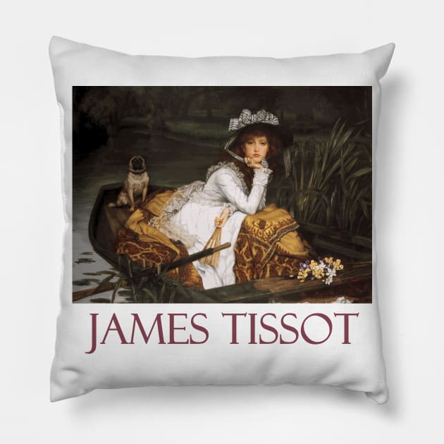 Young Lady in a Boat by James Tissot Pillow by Naves