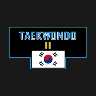 Taekwondo 2nd Dan with Korean flag blue T-Shirt