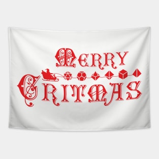 Merry Critmas Santa Sleigh Dice Xmas Tapestry