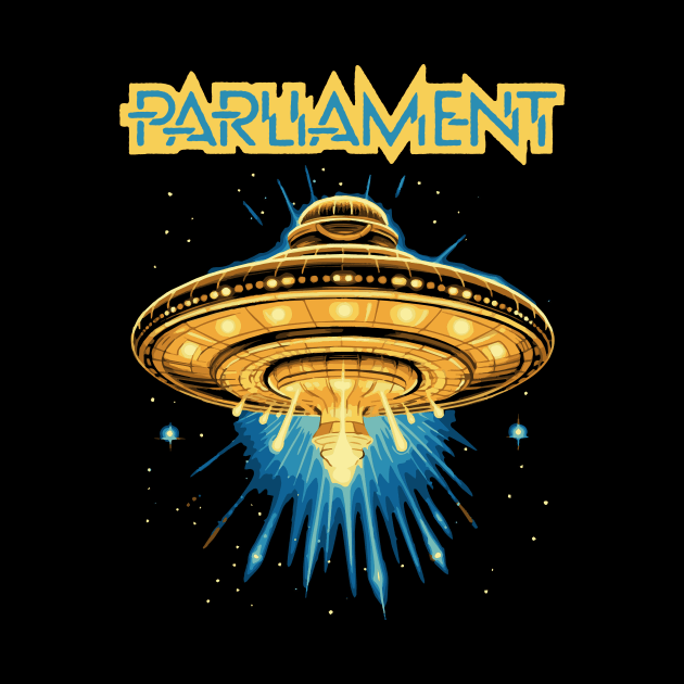 Parliament Funkadelic Retro Mothership UFO Rock Funk Throwback by robotbasecamp